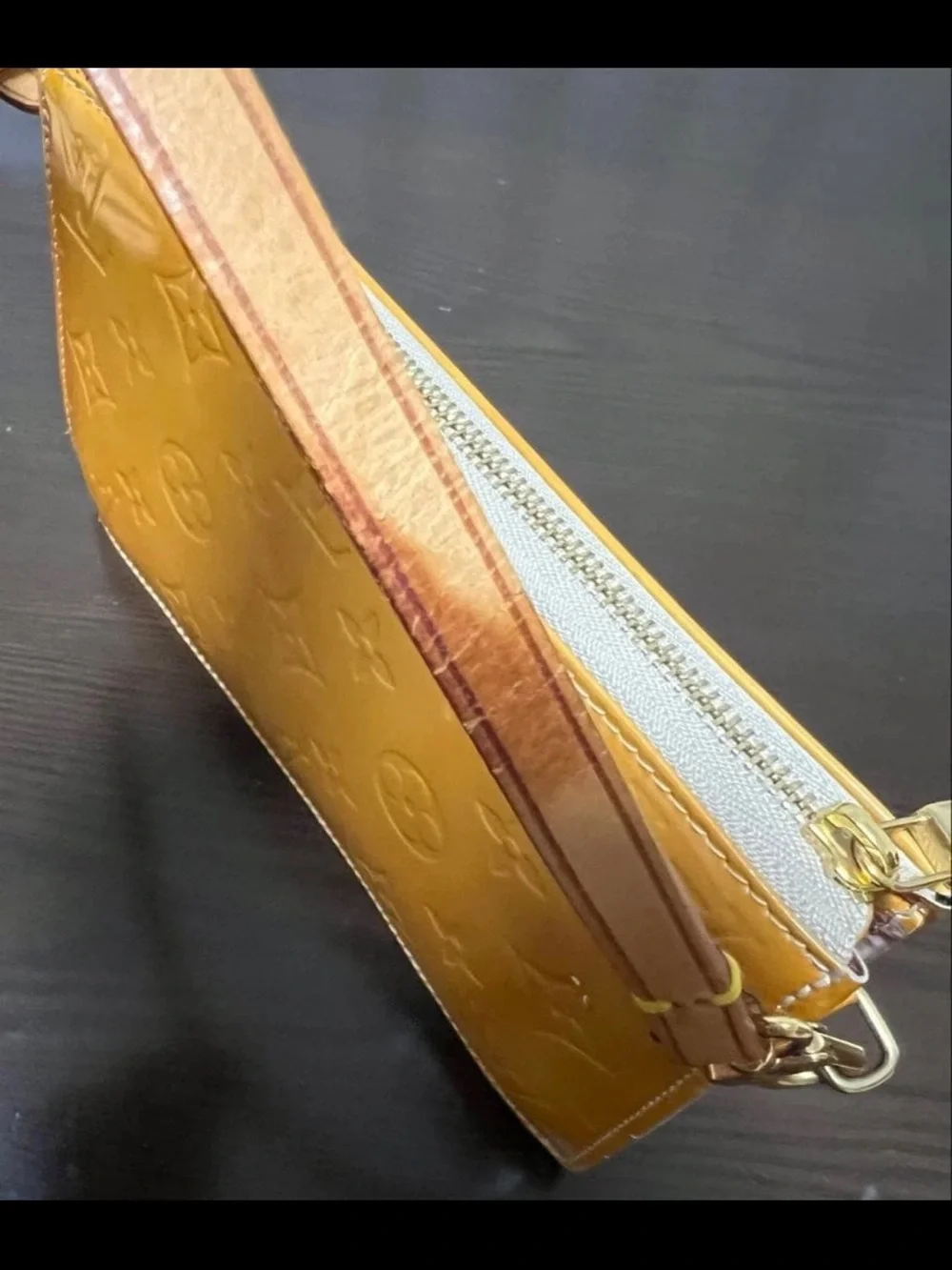 Louis Vuitton Patent Monogram Shoulder Bag in Golden Yellow